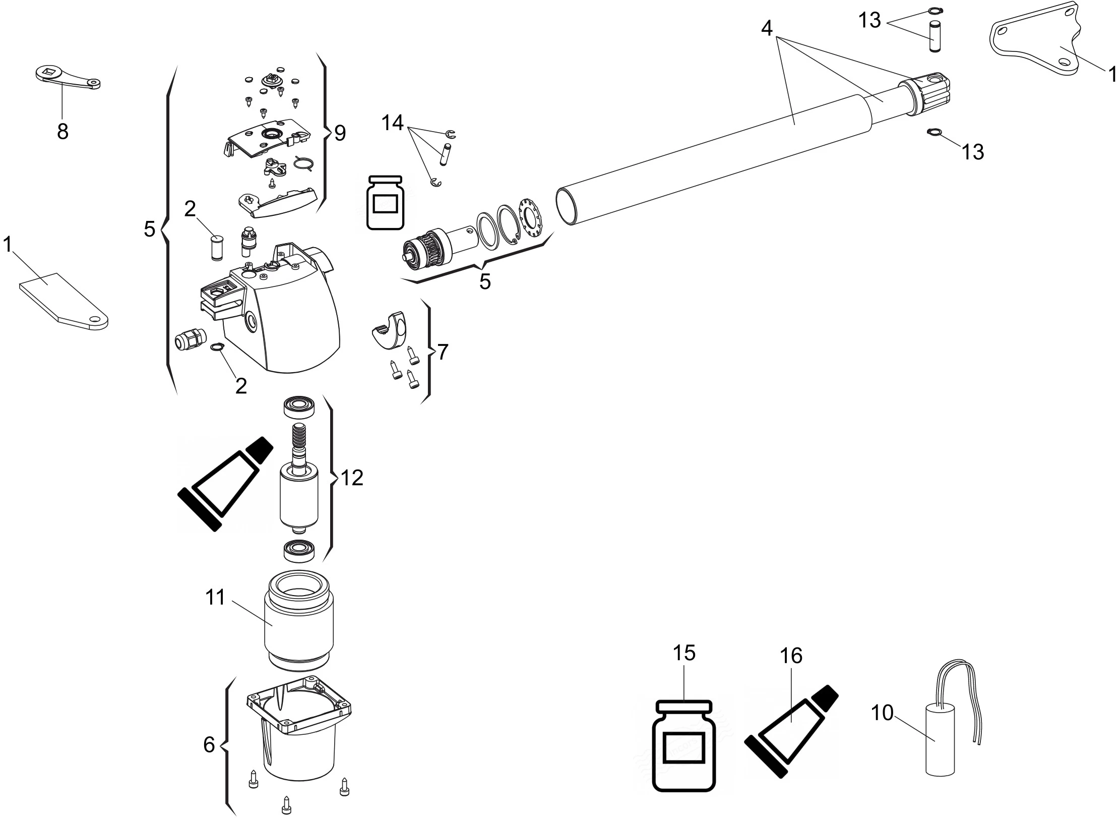 Service onderdelen, schema om te rijden Genius Genius G-Bat 115V 300 SX