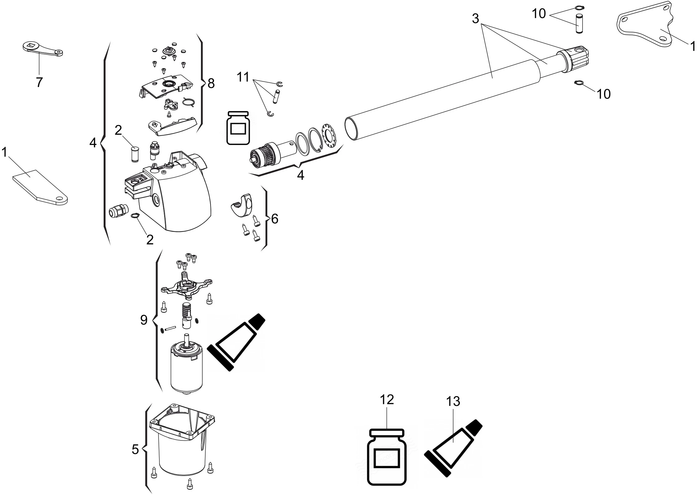 Service onderdelen, schema om te rijden Genius Genius G-Bat 324ENV SX
