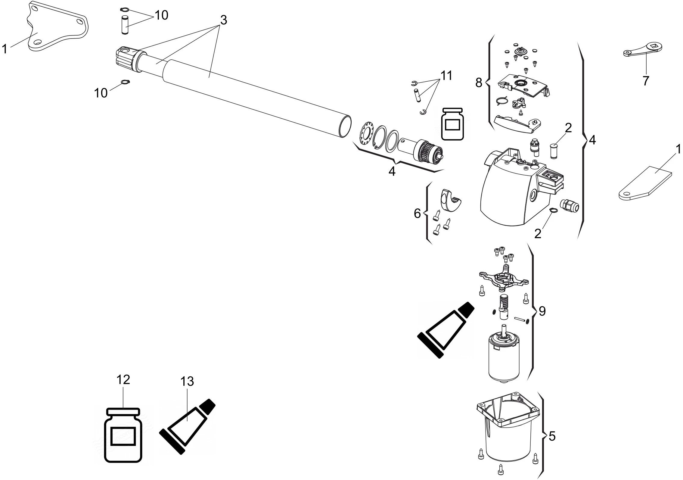 Service onderdelen, schema om te rijden Genius Genius G-Bat 424ENV DX