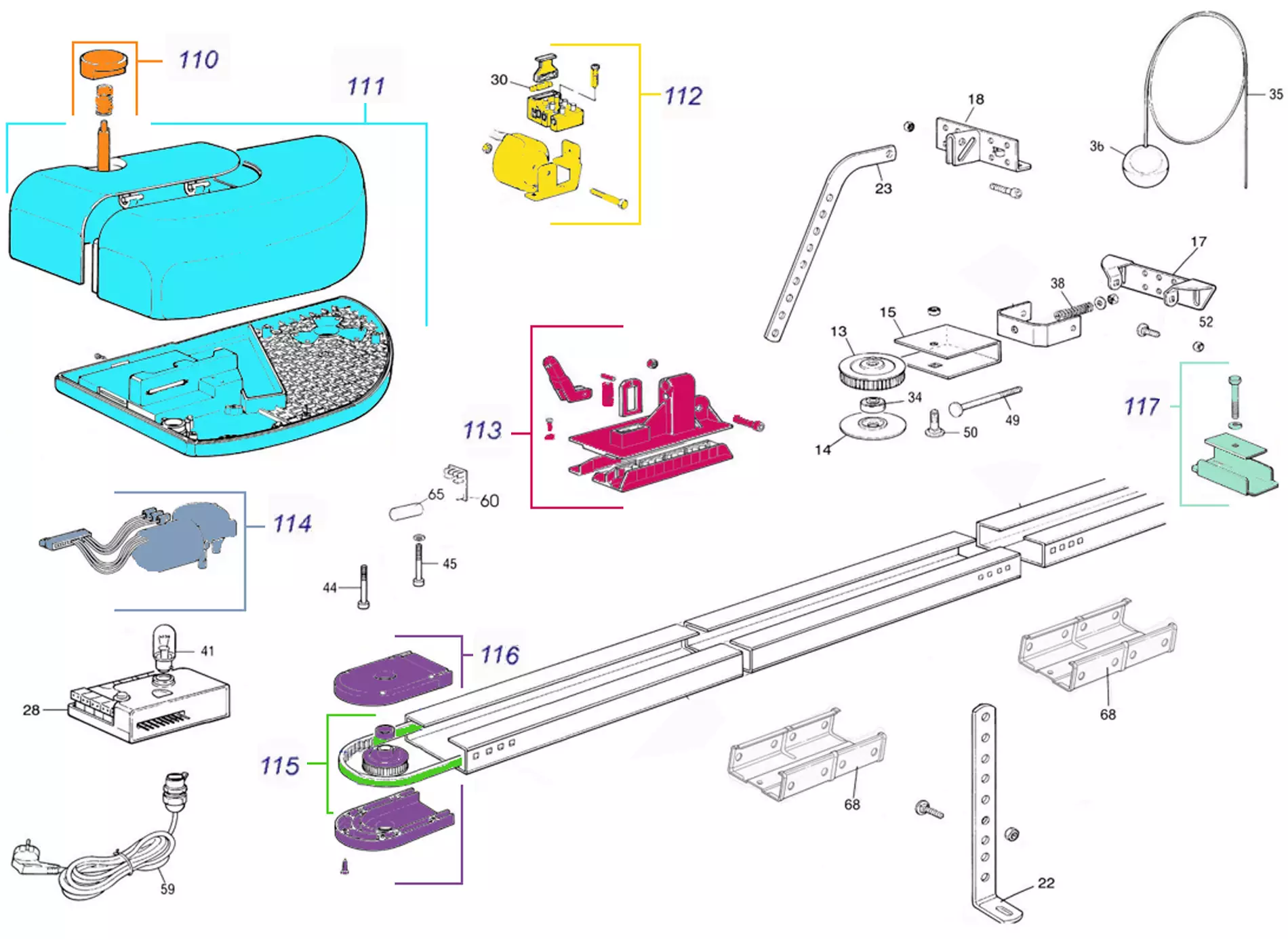 Service onderdelen, schema om te rijden NiceHome NiceHome Avio 1000