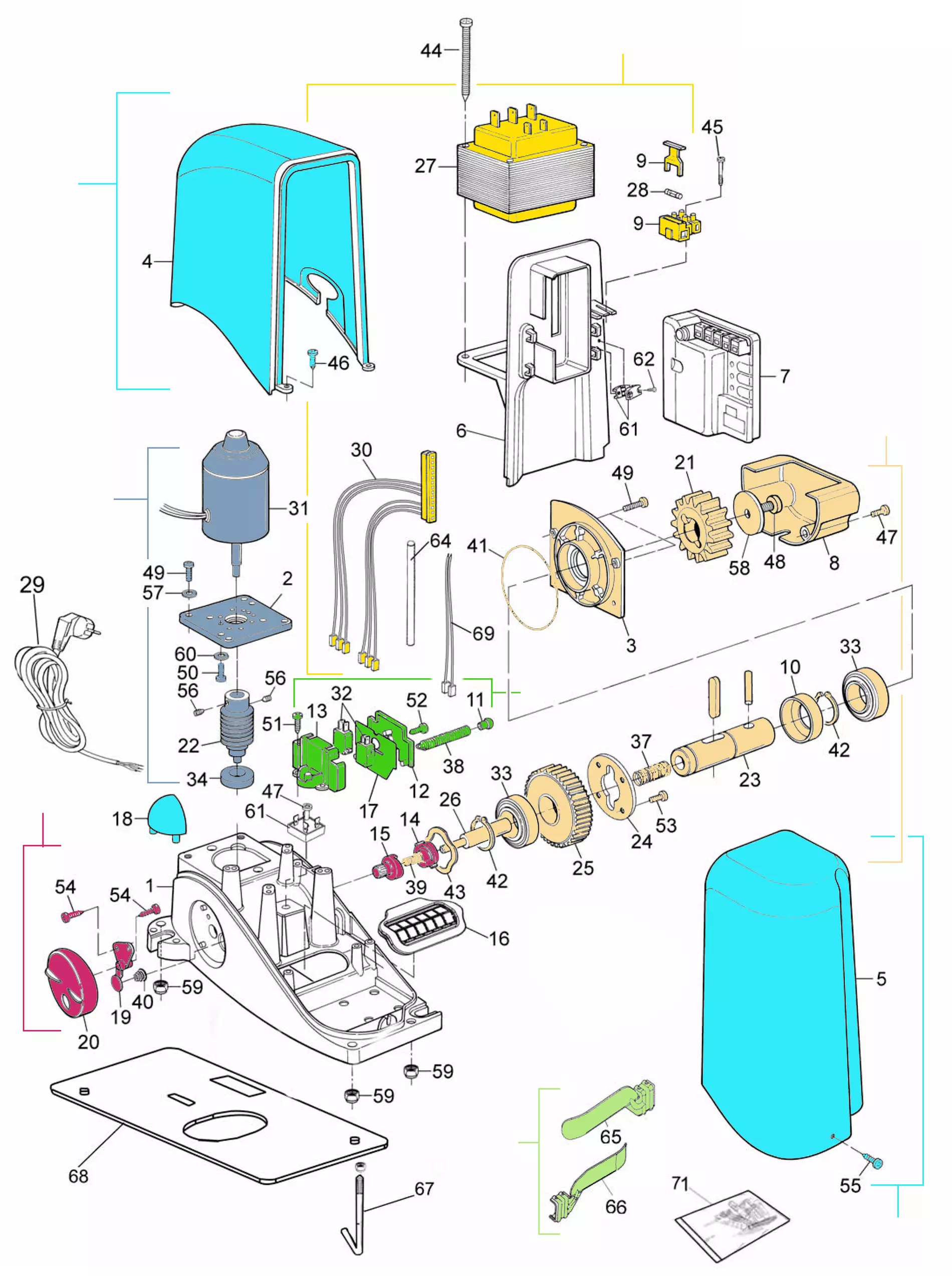 Servicedelar, schema för att köra Mhouse Mhouse SL1S