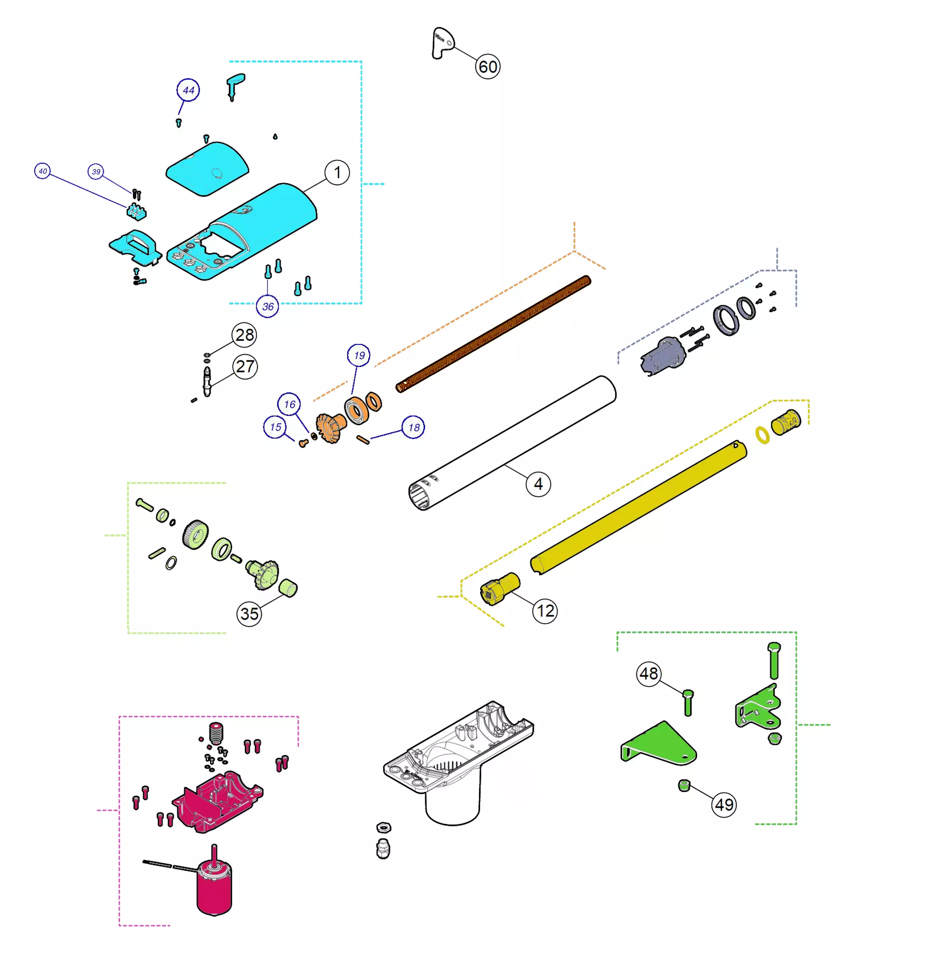 Servicedelar, schema för att köra Nice Nice TOO3024