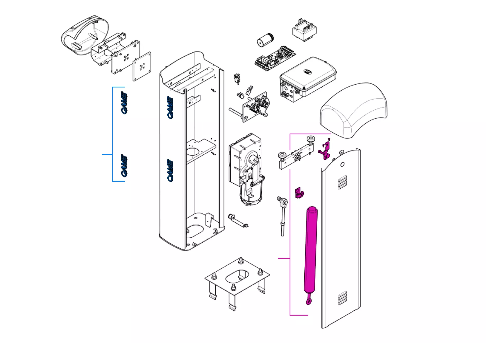 Serviceteile, Schema zum Fahren CAME Came Gard 4 G4041Z