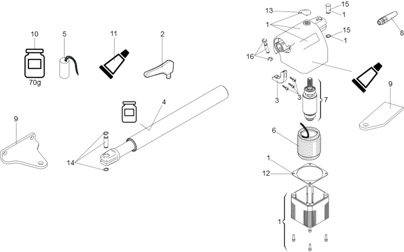 Serviceteile, Schema zum Fahren FAAC Faac 414 P L DX rechts