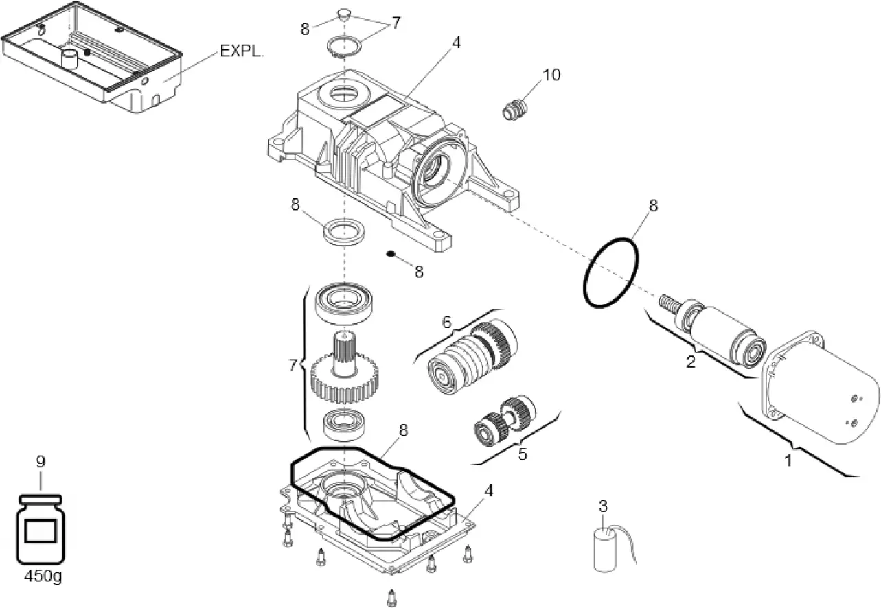 Serviceteile, Schema zum Fahren FAAC Faac 770 230V L