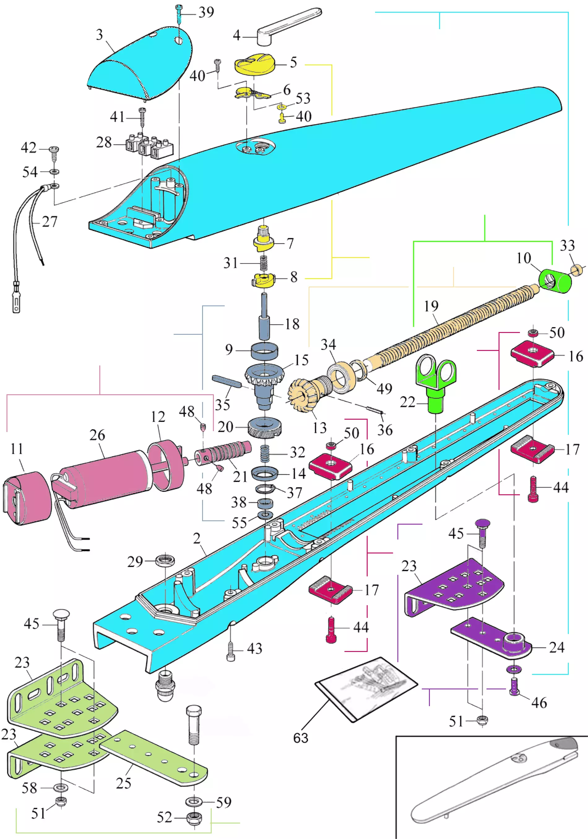 Serviceteile, Schema zum Fahren Mhouse Mhouse WG2