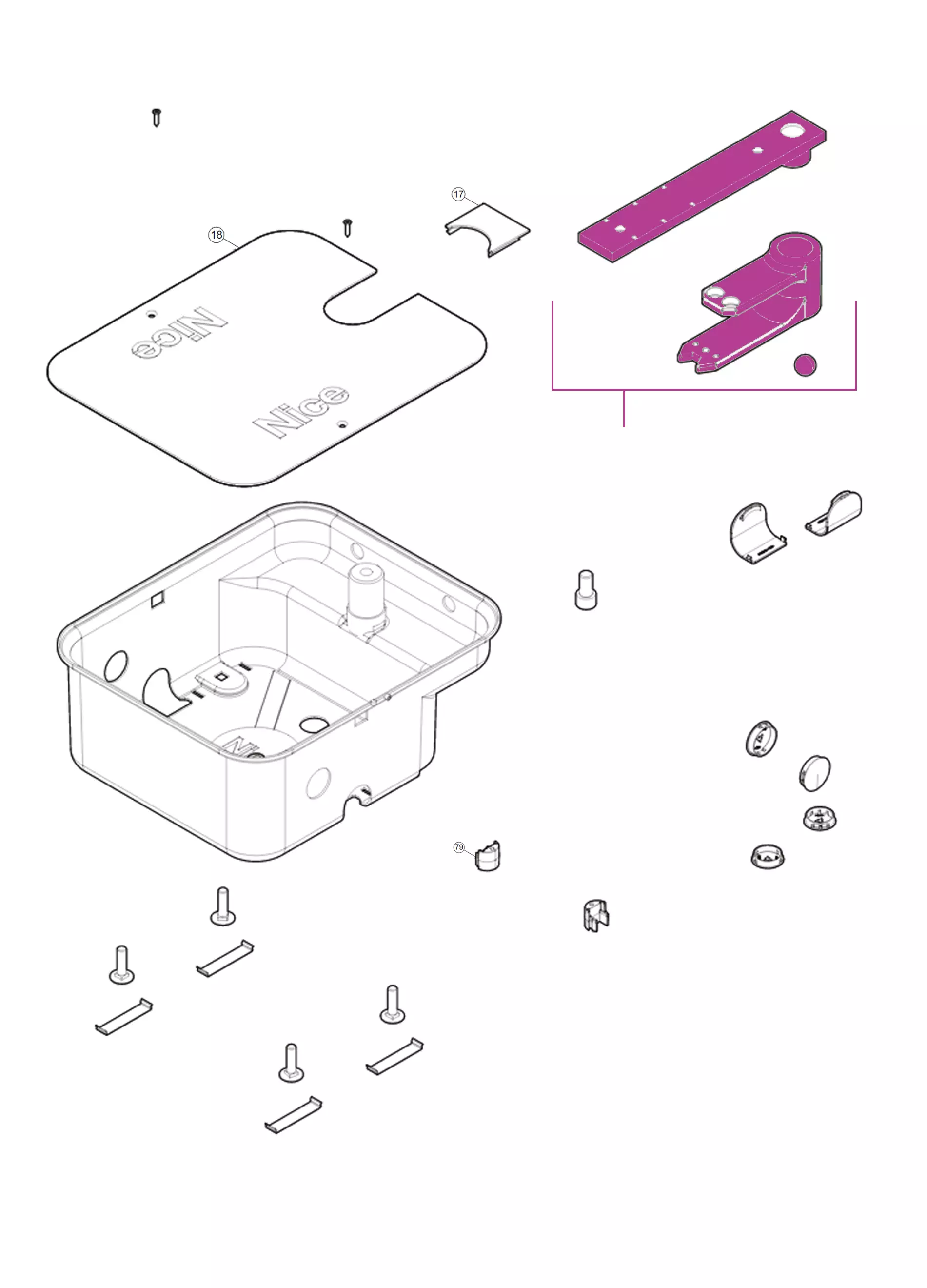 Serviceteile, Schema zum Fahren Nice Nice Mec