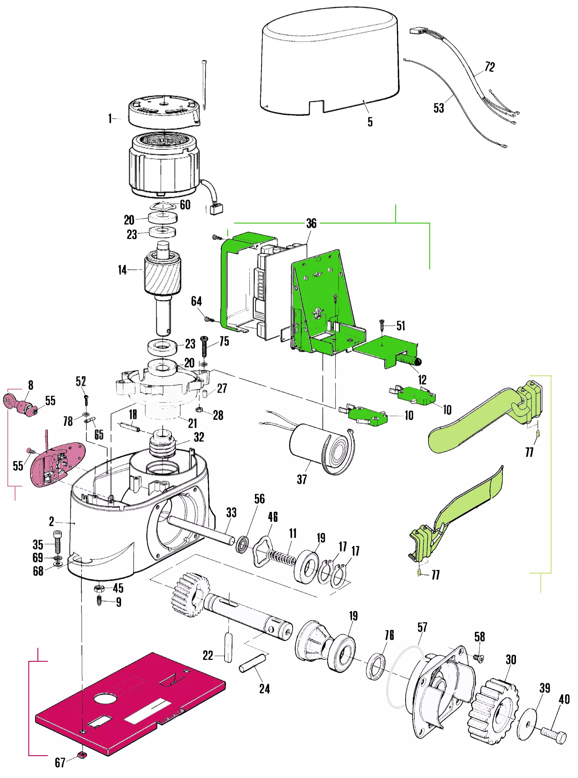 Serviceteile, Schema zum Fahren Nice Nice Rokit 300 (ROKCE)