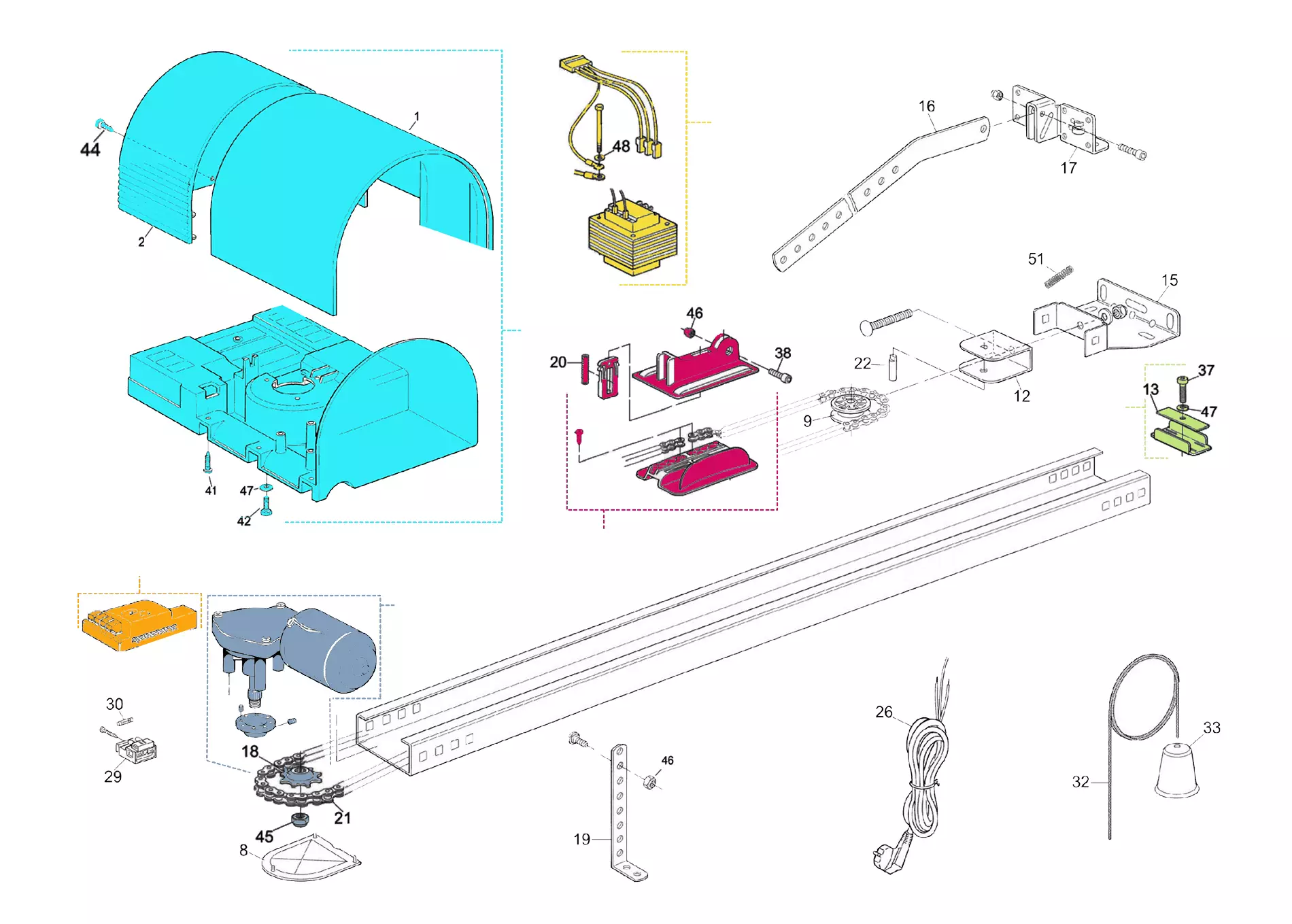 Serviceteile, Schema zum Fahren Nice Nice Shel 75 R10