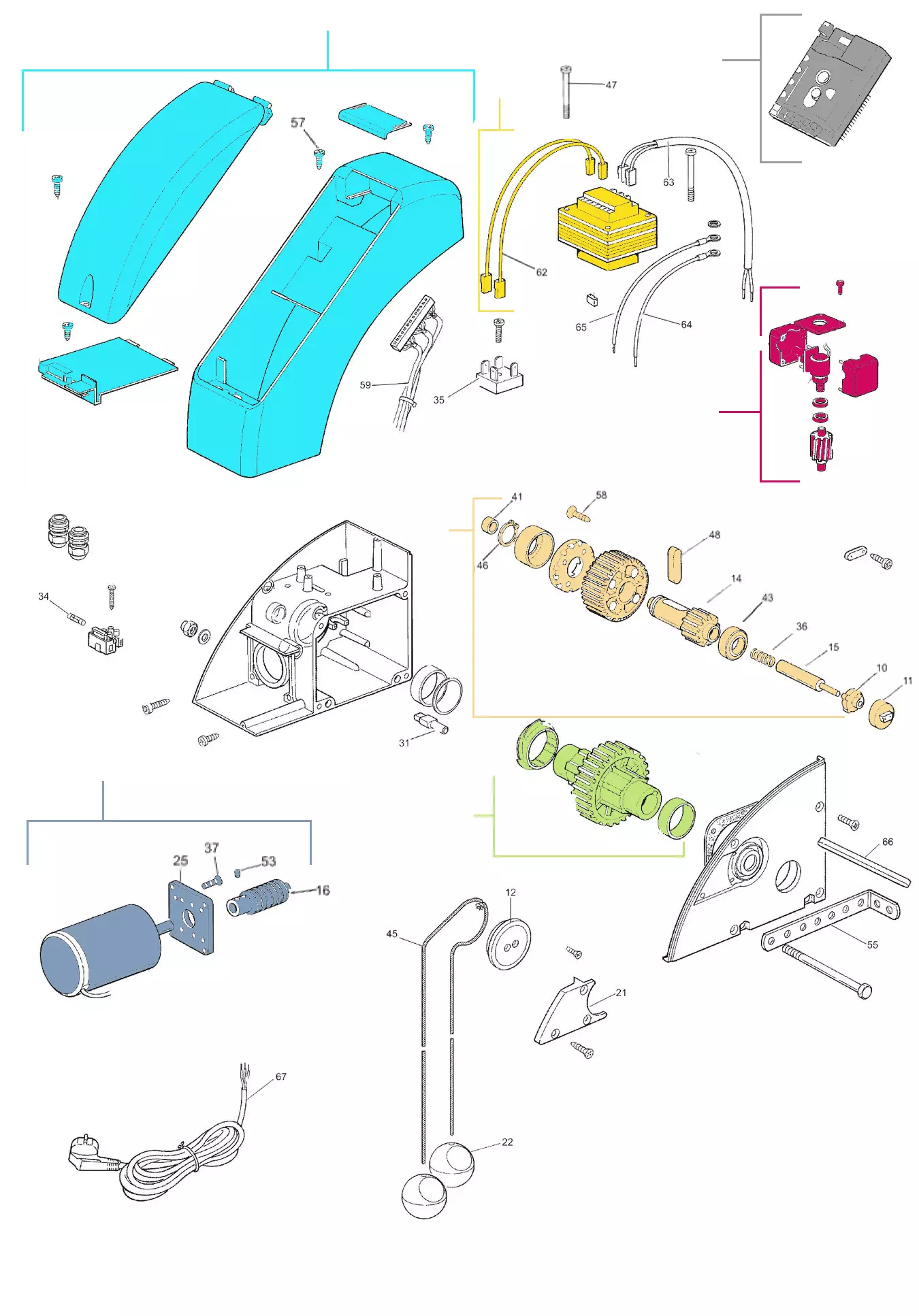 Serviceteile, Schema zum Fahren Nice Nice Soon R10