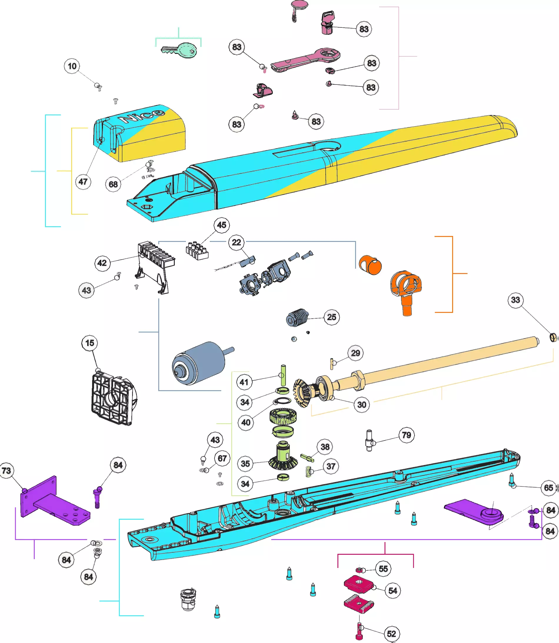 Serviceteile, Schema zum Fahren Nice Nice Toona 5024 HS (TO5024HS)