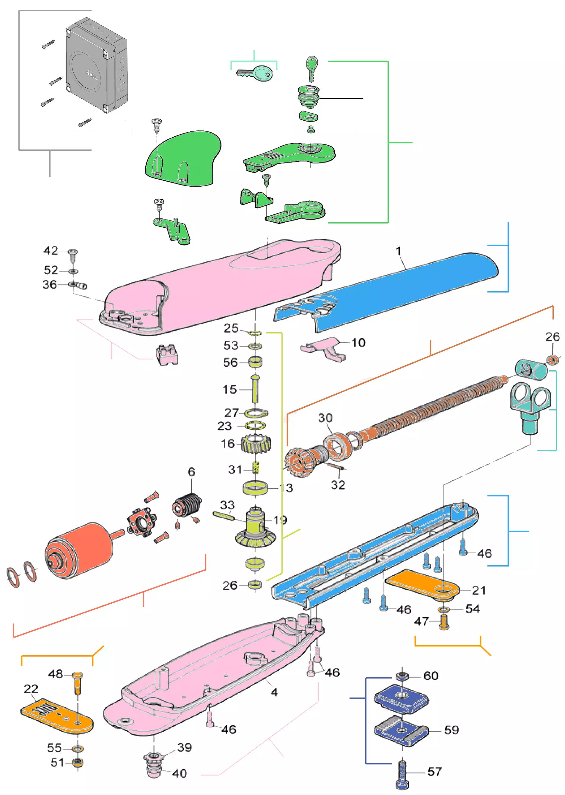 Serviceteile, Schema zum Fahren Nice Nice Wingo 3524 (WINGO5024KCE)