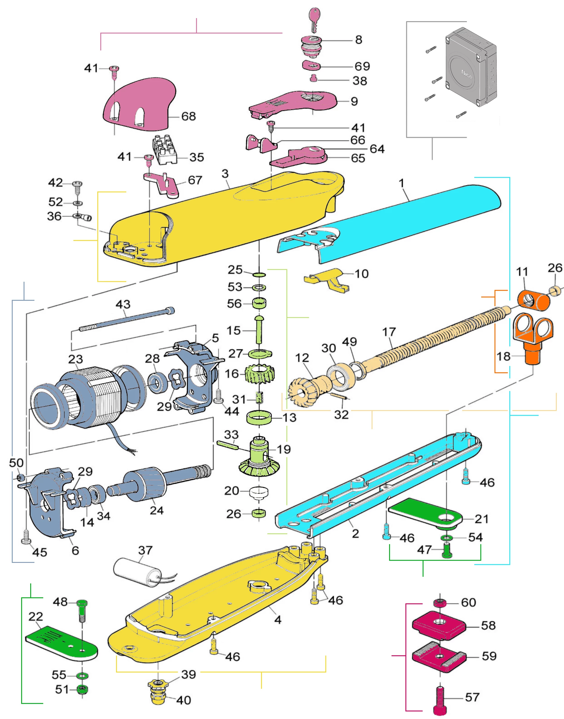 Serviceteile, Schema zum Fahren Nice Nice Wingo (WINGO 4000) (WINGOKCE)