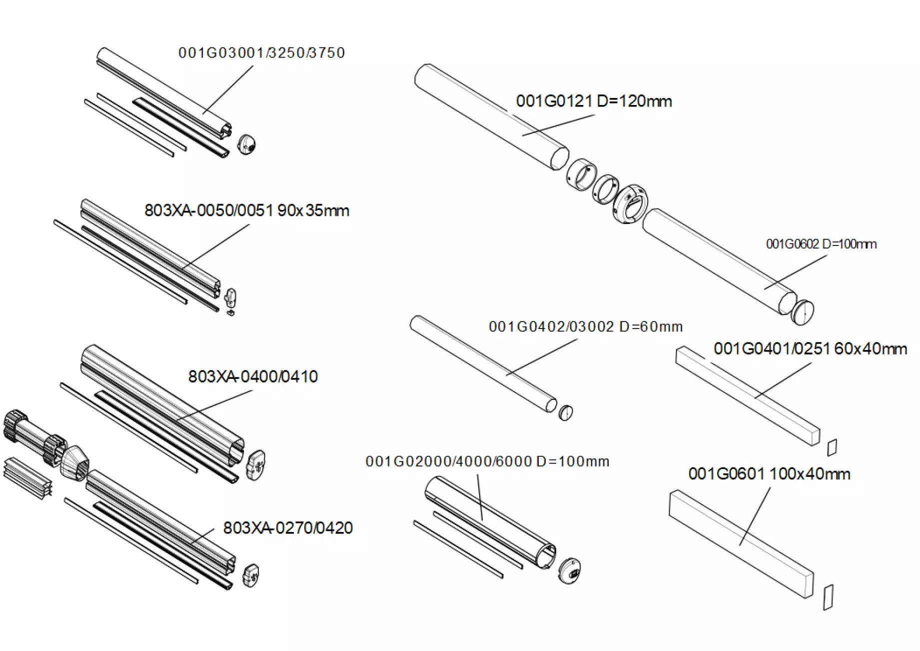 Сервисные запчасти, схема проезда CAME Came Аксессуары для шлагбаумов