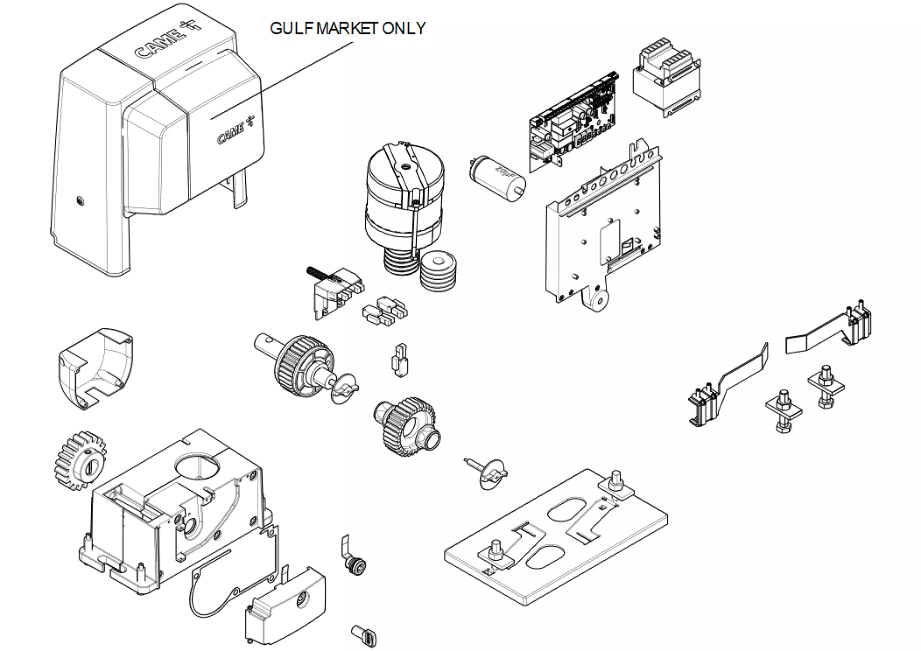 Сервисные запчасти, схема проезда CAME Came BX608ALS