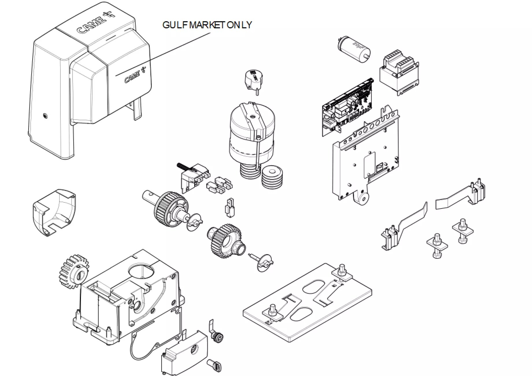 Сервисные запчасти, схема проезда CAME Came BX708ALS