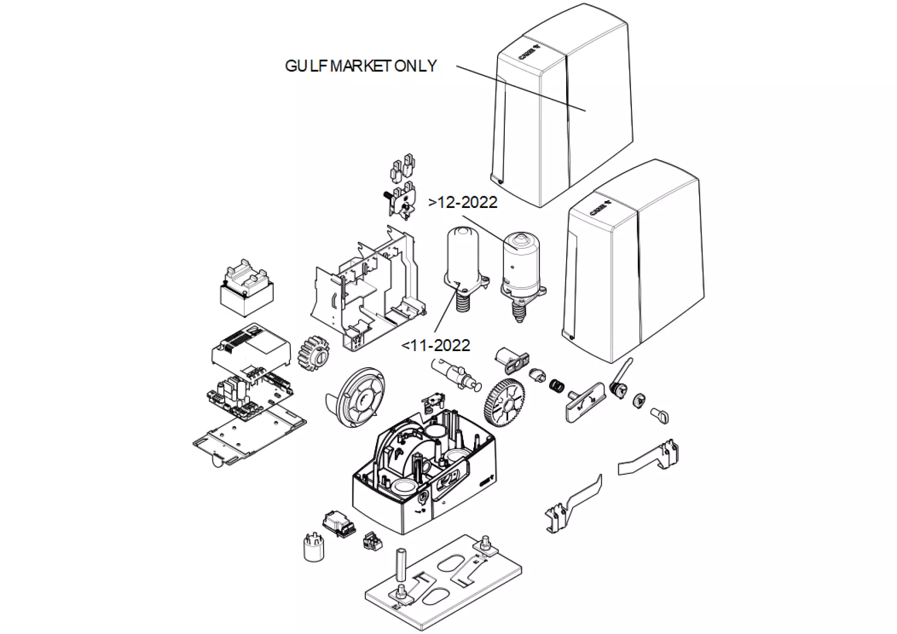 Сервисные запчасти, схема проезда CAME Came BXV06AGF BXV06ALF