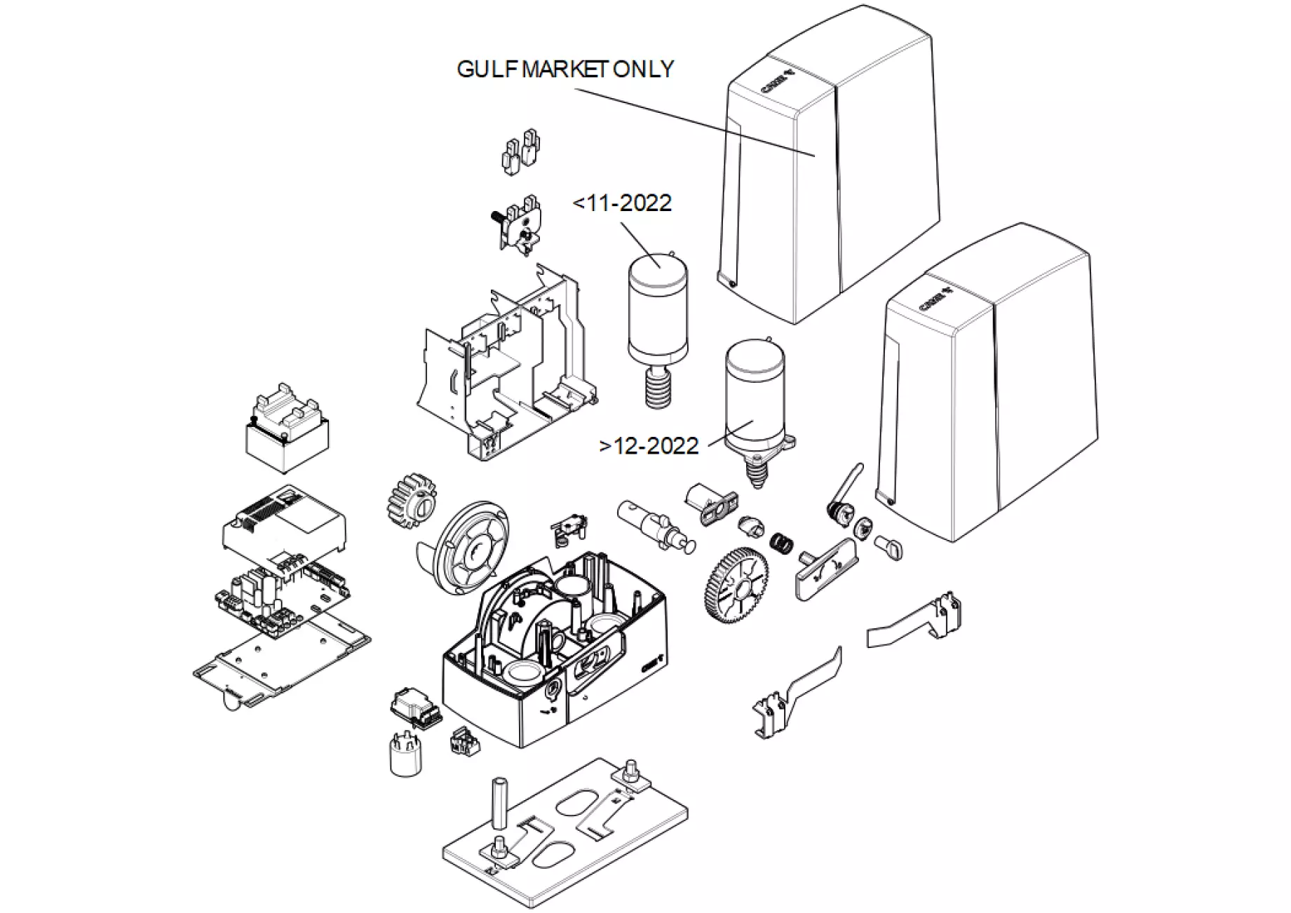 Сервисные запчасти, схема проезда CAME Came BXV10AGF BXV10ALF