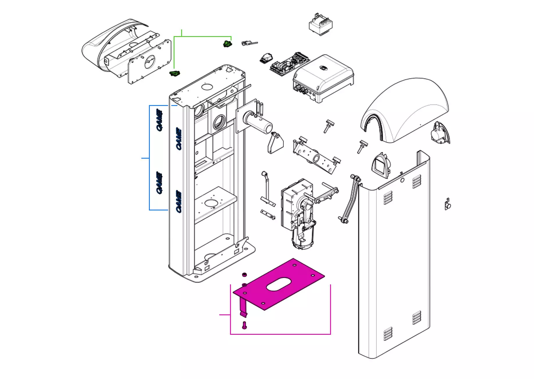 Сервисные запчасти, схема проезда CAME Came Gard 8 G2080EZT