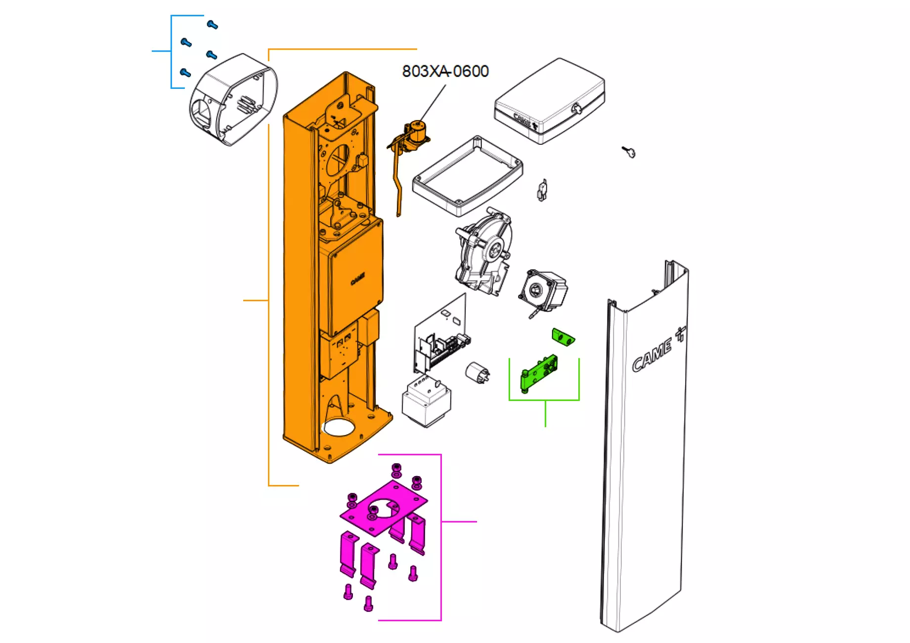 Сервисные запчасти, схема проезда CAME Came Gard GPT40AGL