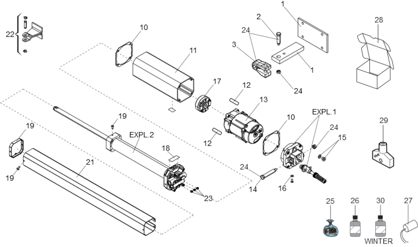 Сервисные запчасти, схема проезда FAAC Faac 402 SB