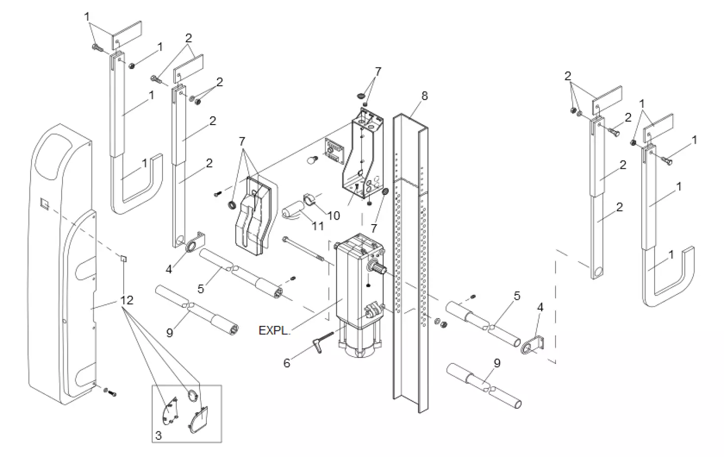 Сервисные запчасти, схема проезда FAAC Faac 550 L Slave