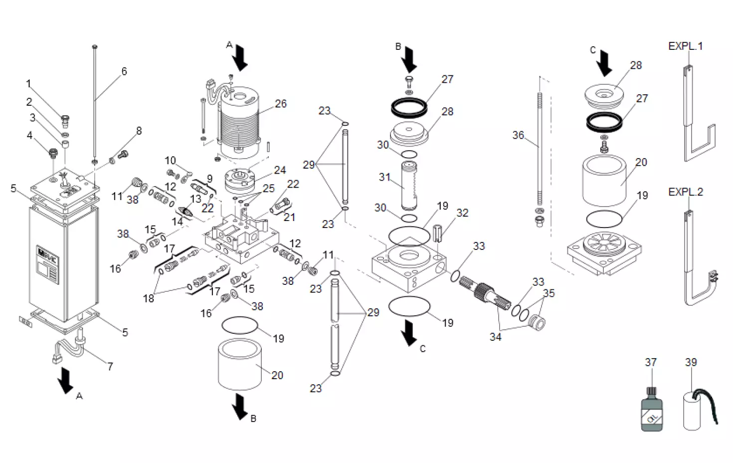 Сервисные запчасти, схема проезда FAAC Faac 593