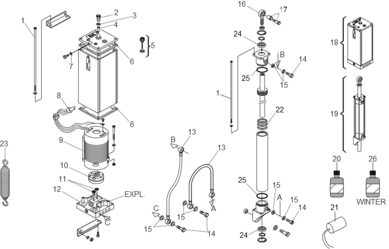 Сервисные запчасти, схема проезда FAAC Faac 615 BPR RAP 2