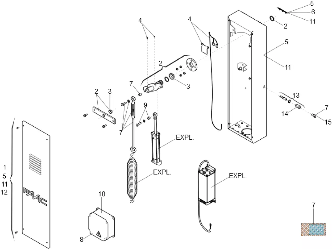 Сервисные запчасти, схема проезда FAAC Faac 615 BPR STD 1