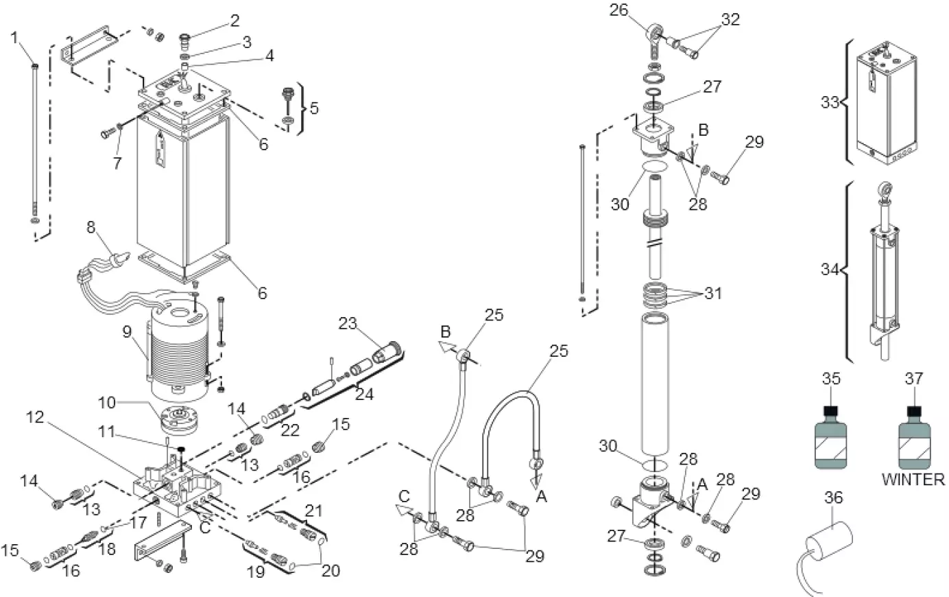 Сервисные запчасти, схема проезда FAAC Faac 615 RAP 2