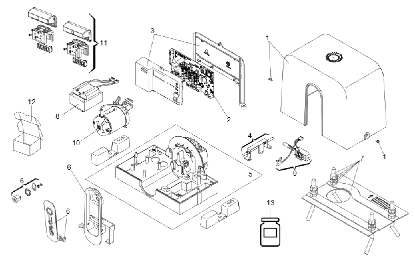 Сервисные запчасти, схема проезда FAAC Faac C721