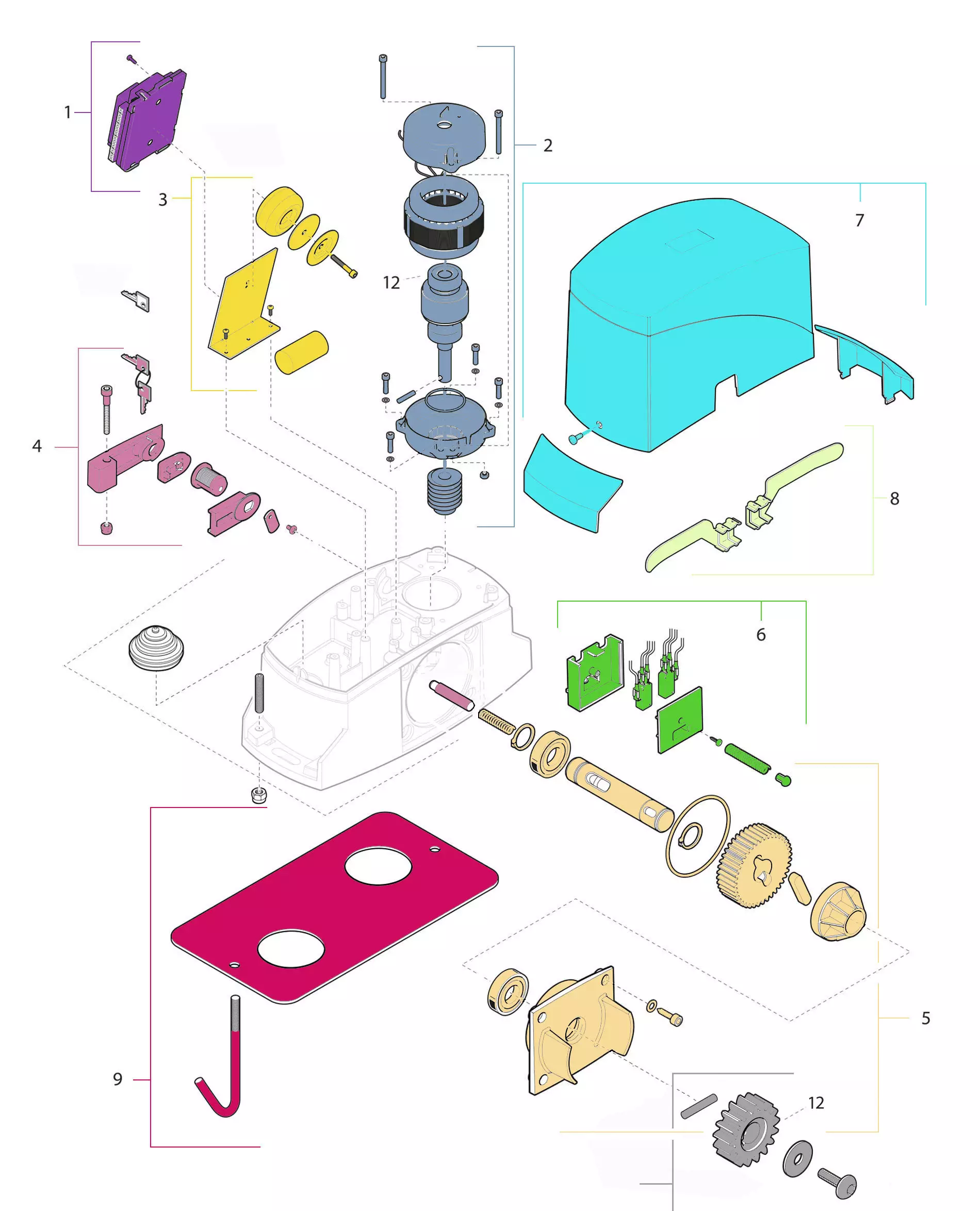 Сервисные запчасти, схема проезда KINGgates KINGgates Dynamos 230V 500 