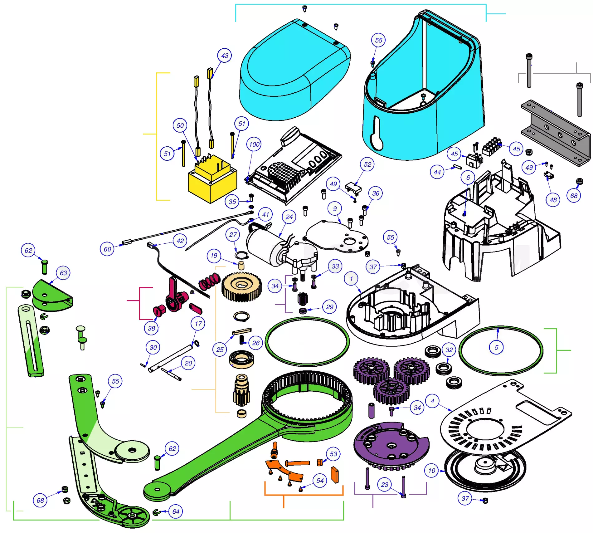 Сервисные запчасти, схема проезда Nice Nice Hyke 7024 (HK7024)