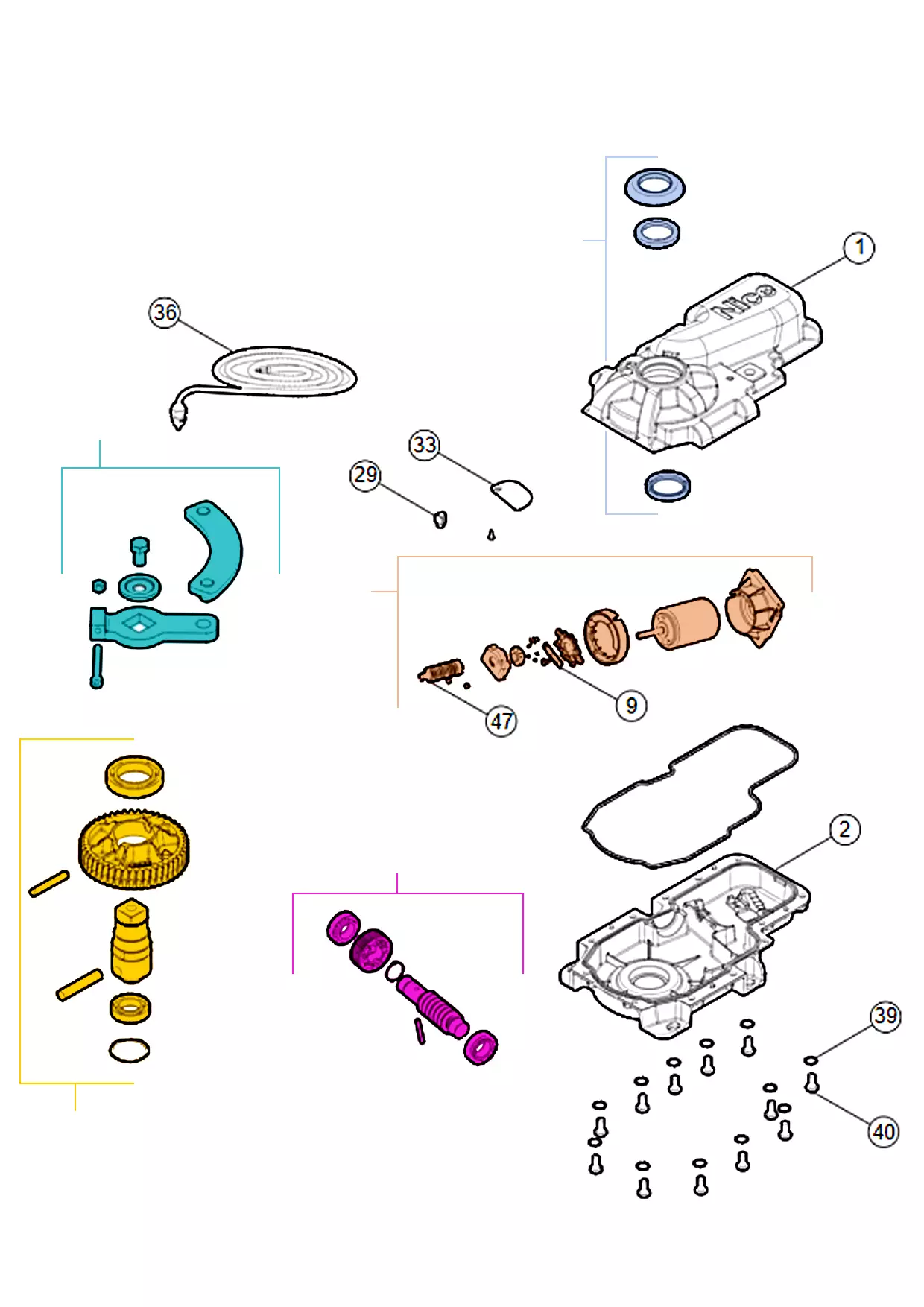 Сервисные запчасти, схема проезда Nice Nice L-Fab (BM4024)