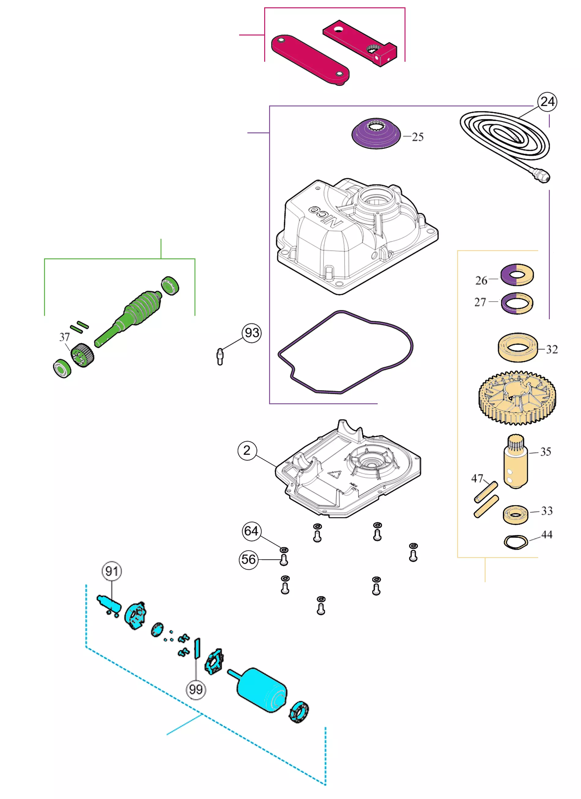 Сервисные запчасти, схема проезда Nice Nice M-Fab (ME3024HS)