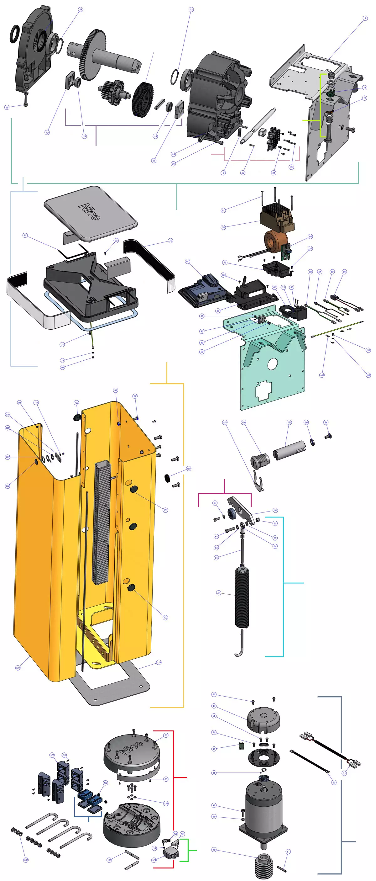 Сервисные запчасти, схема проезда Nice Nice M5Bar