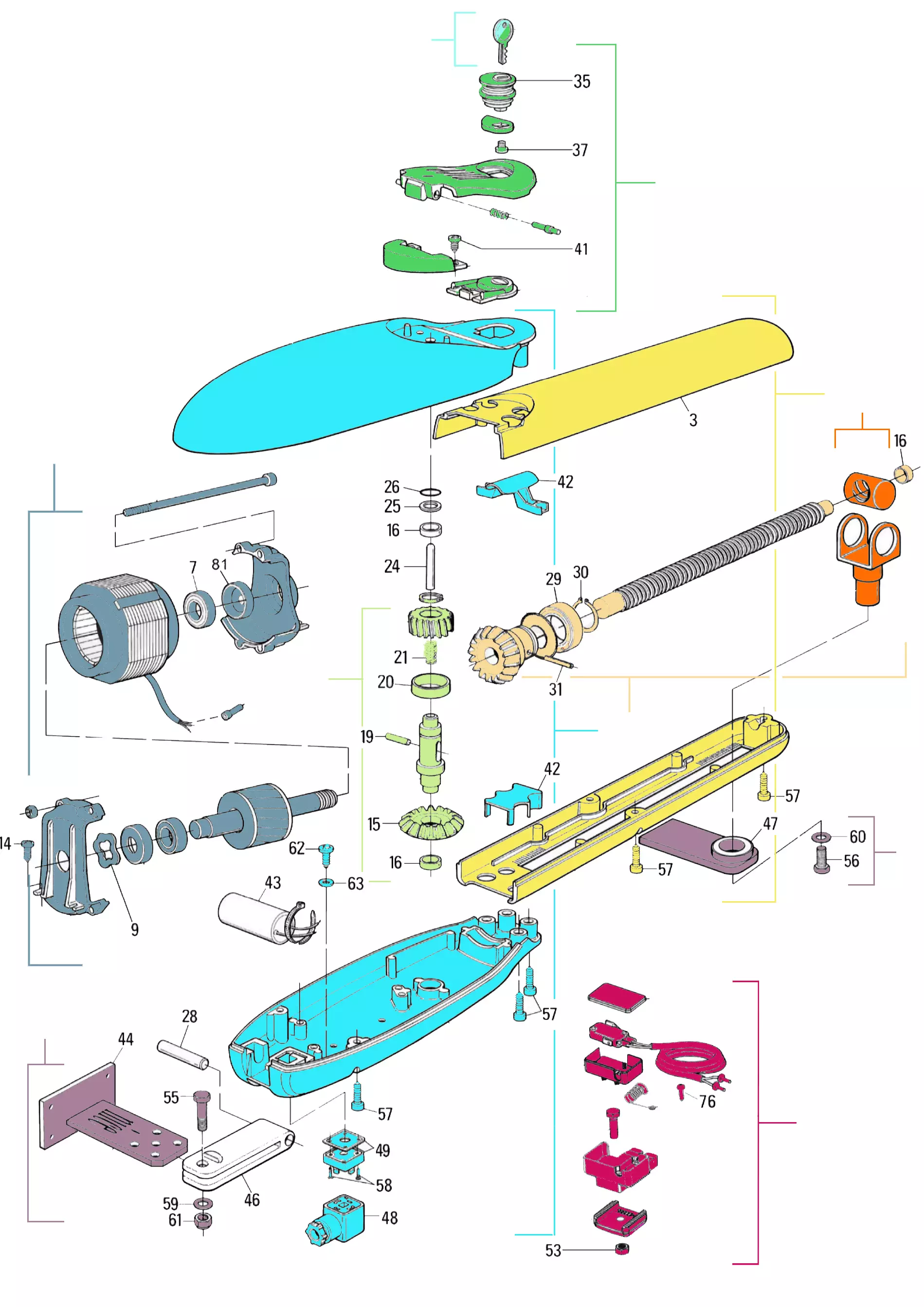 Сервисные запчасти, схема проезда Nice Nice Moby 5015 (MB5015)