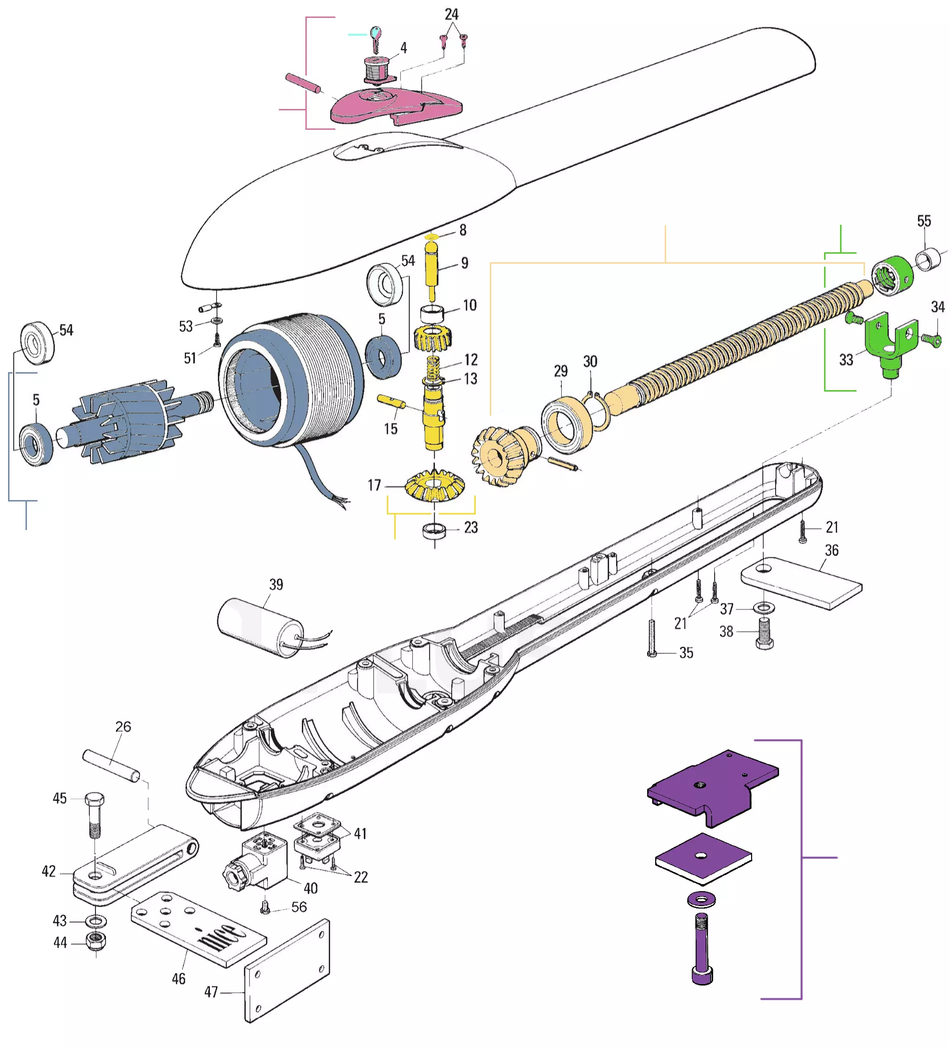 Сервисные запчасти, схема проезда Nice Nice Pluto 4000 (PL4000)