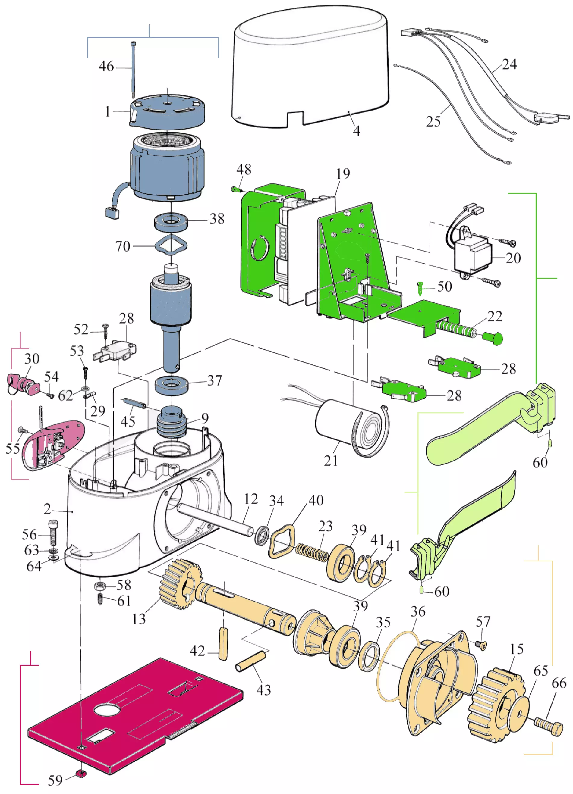 Сервисные запчасти, схема проезда Nice Nice Robo 1000 (RO1000)