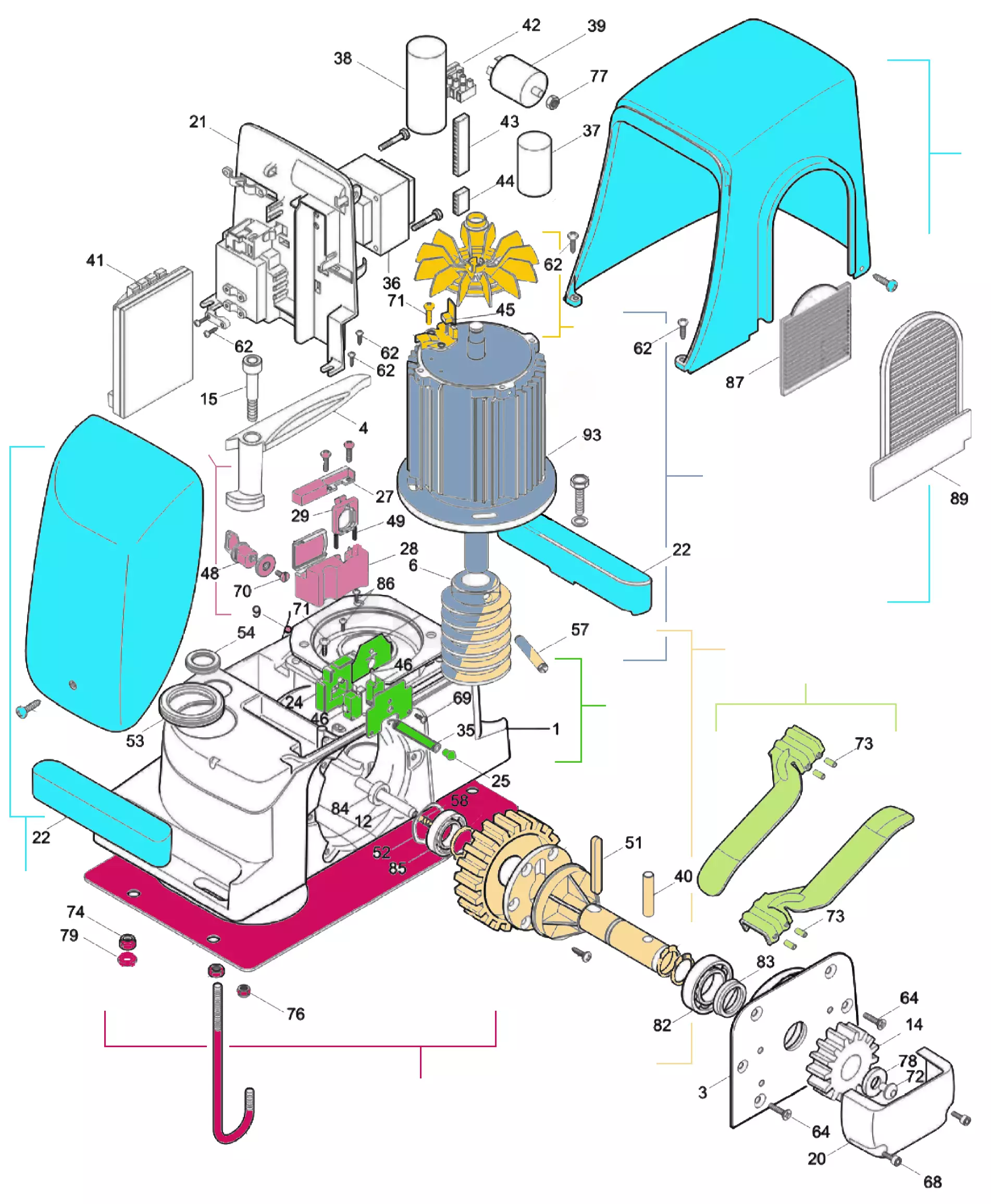 Сервисные запчасти, схема проезда Nice Nice Run 2500 (RUN2500)