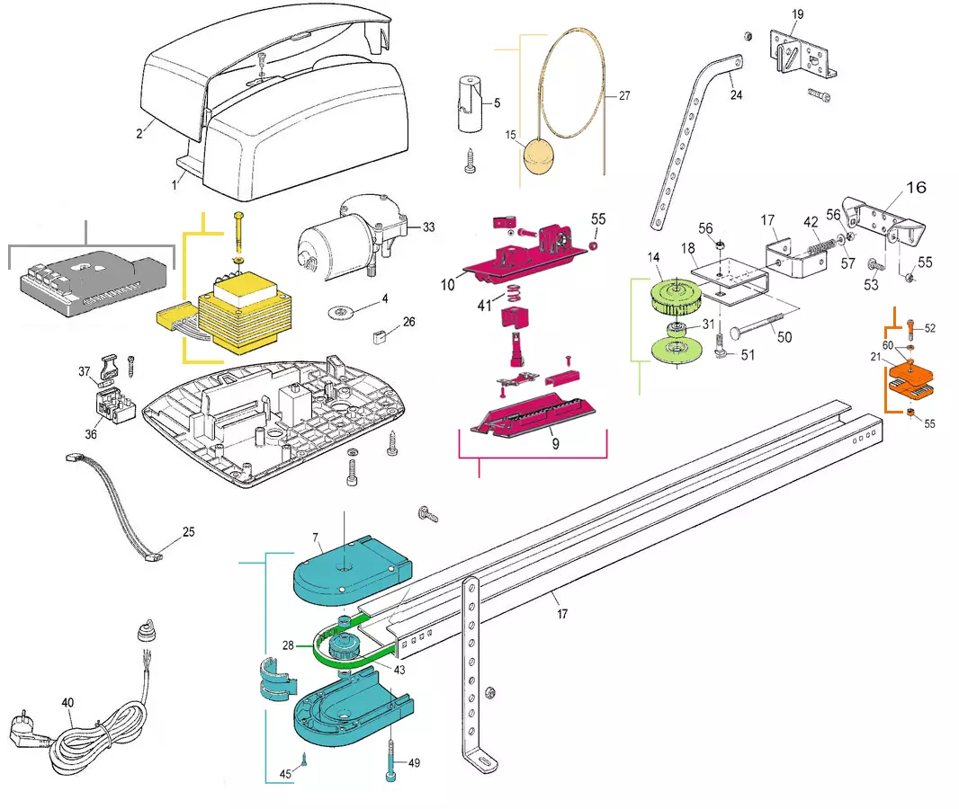 Сервисные запчасти, схема проезда Nice Nice Spin 11 R10