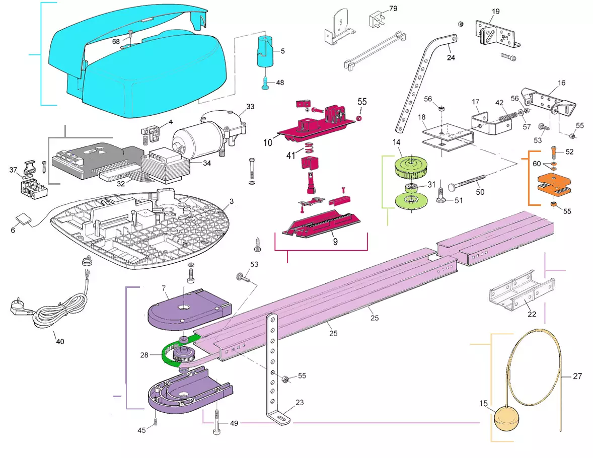 Сервисные запчасти, схема проезда Nice Nice Spin 22 R10
