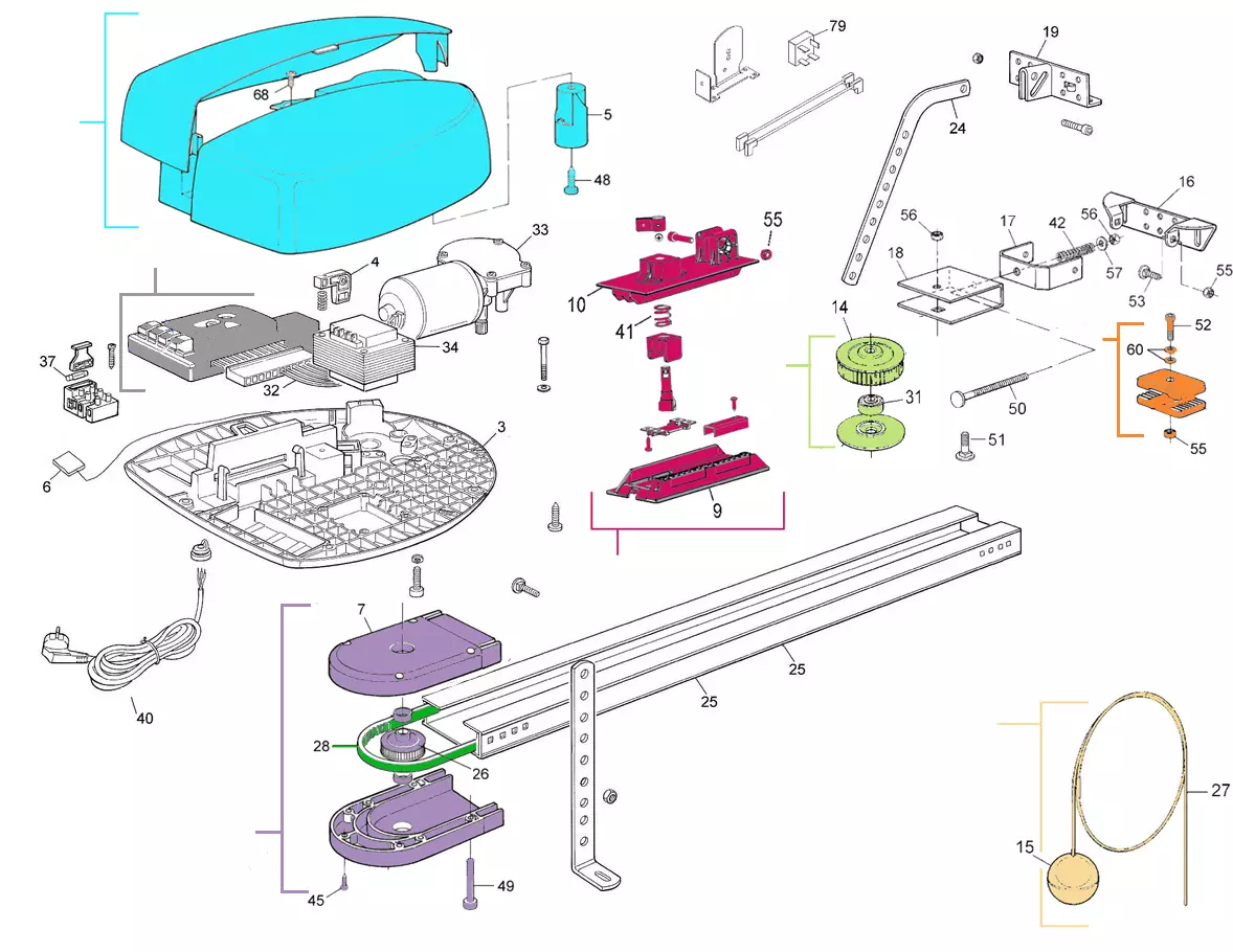 Сервисные запчасти, схема проезда Nice Nice Spin 23 R10