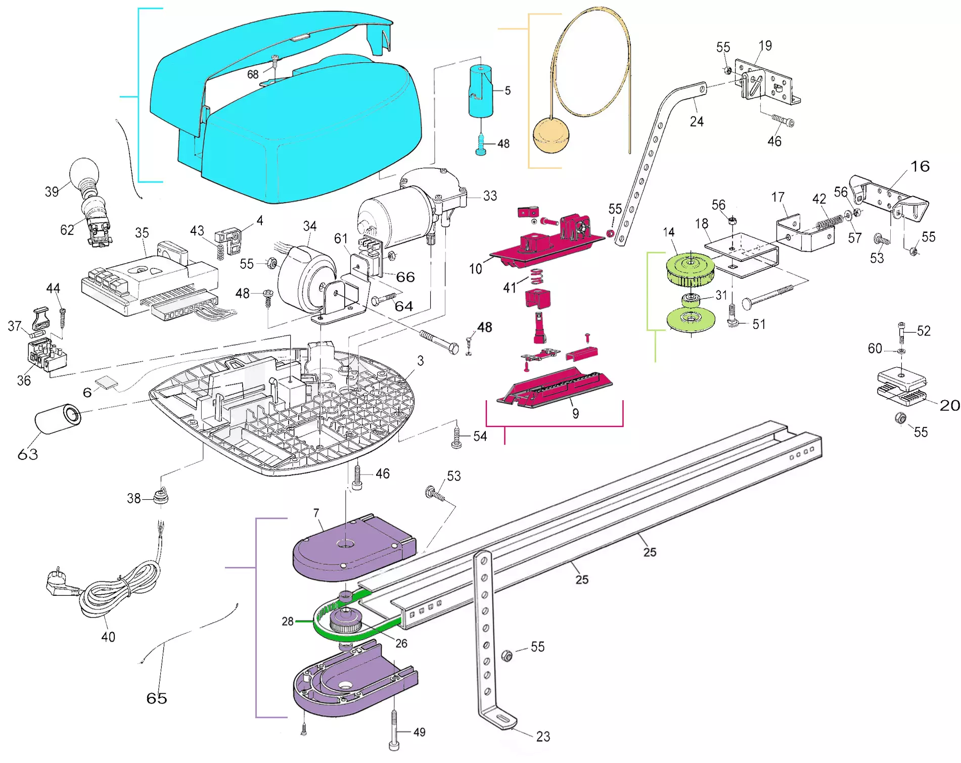 Сервисные запчасти, схема проезда Nice Nice Spin 6041 (SN6041)