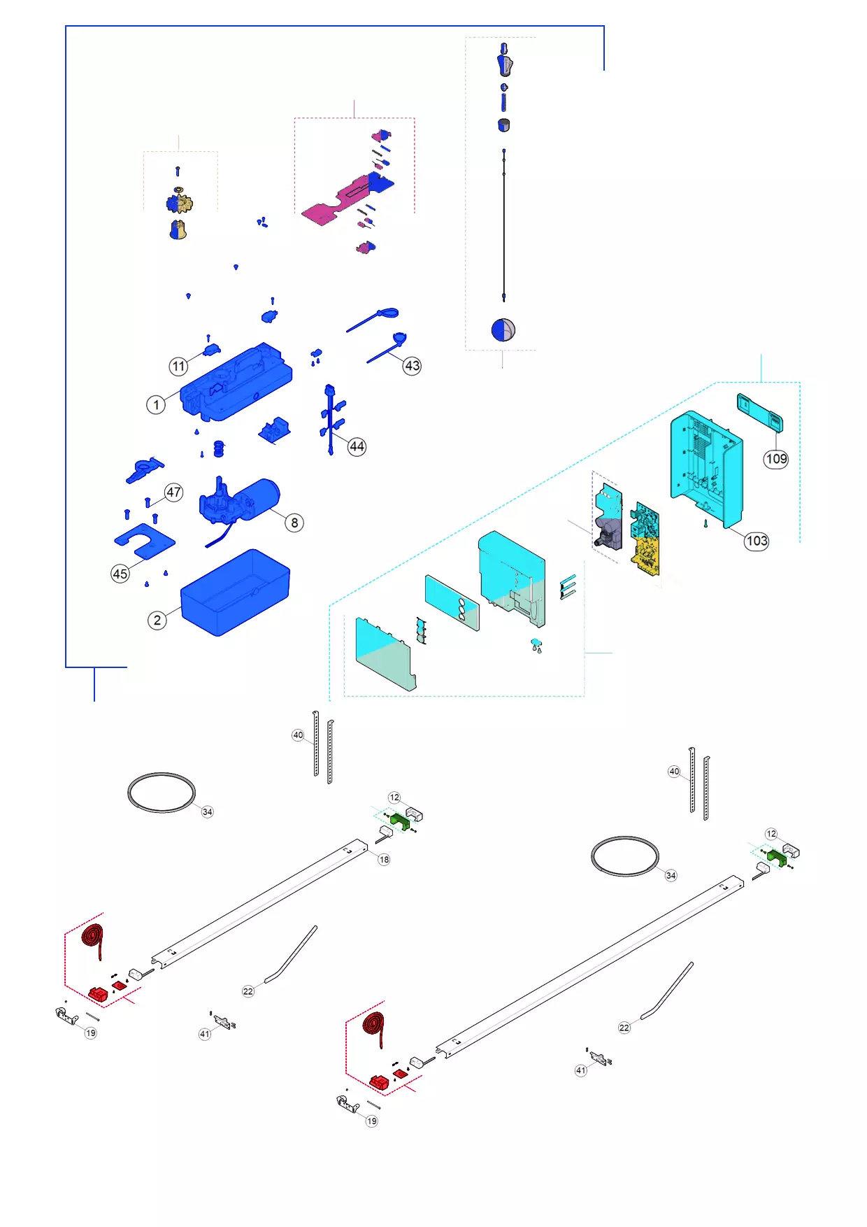 Сервисные запчасти, схема проезда Nice Nice Spy 800 (SPY800KCE)