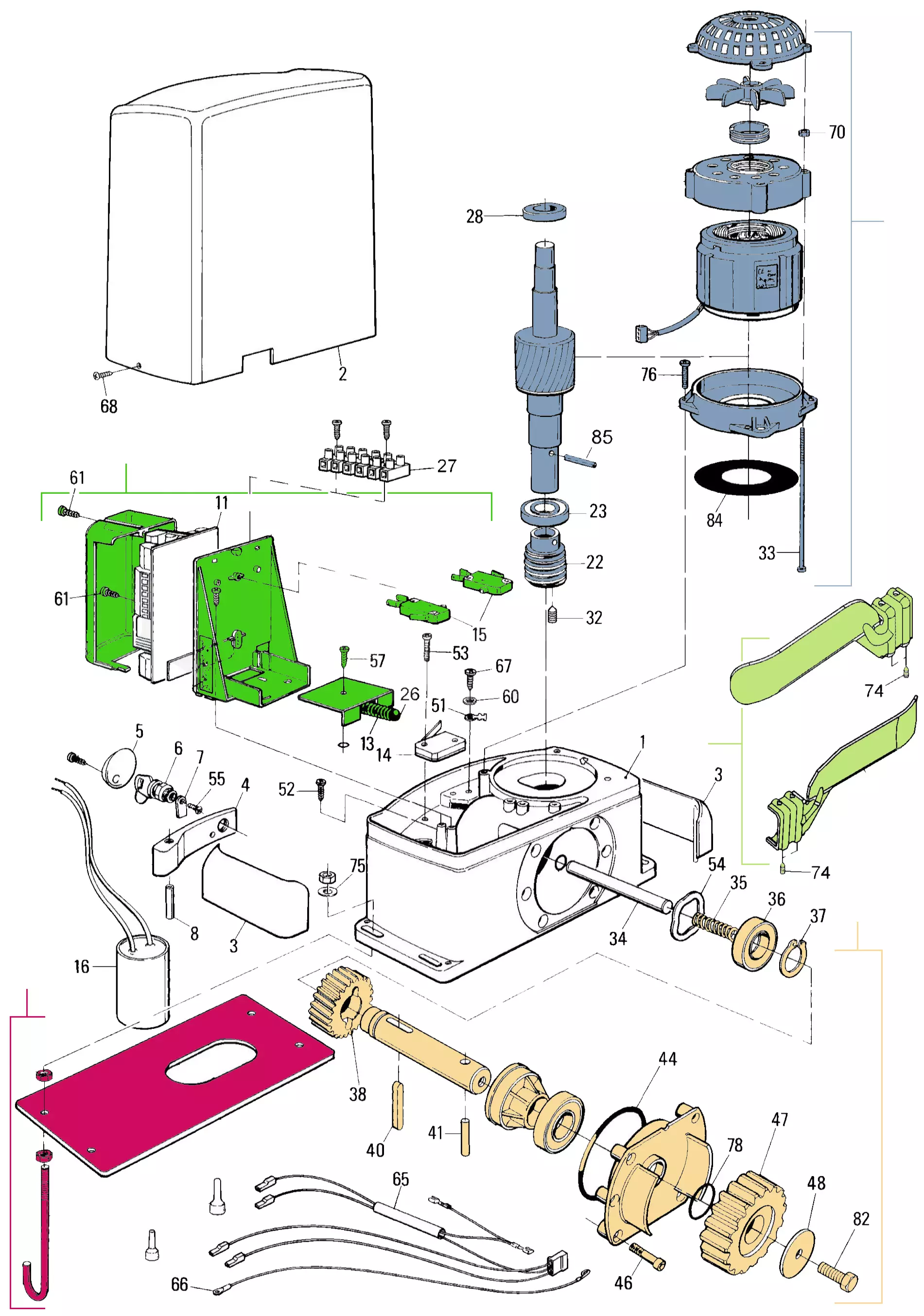 Сервисные запчасти, схема проезда Nice Nice Thor 1500 (TH1500KCE)