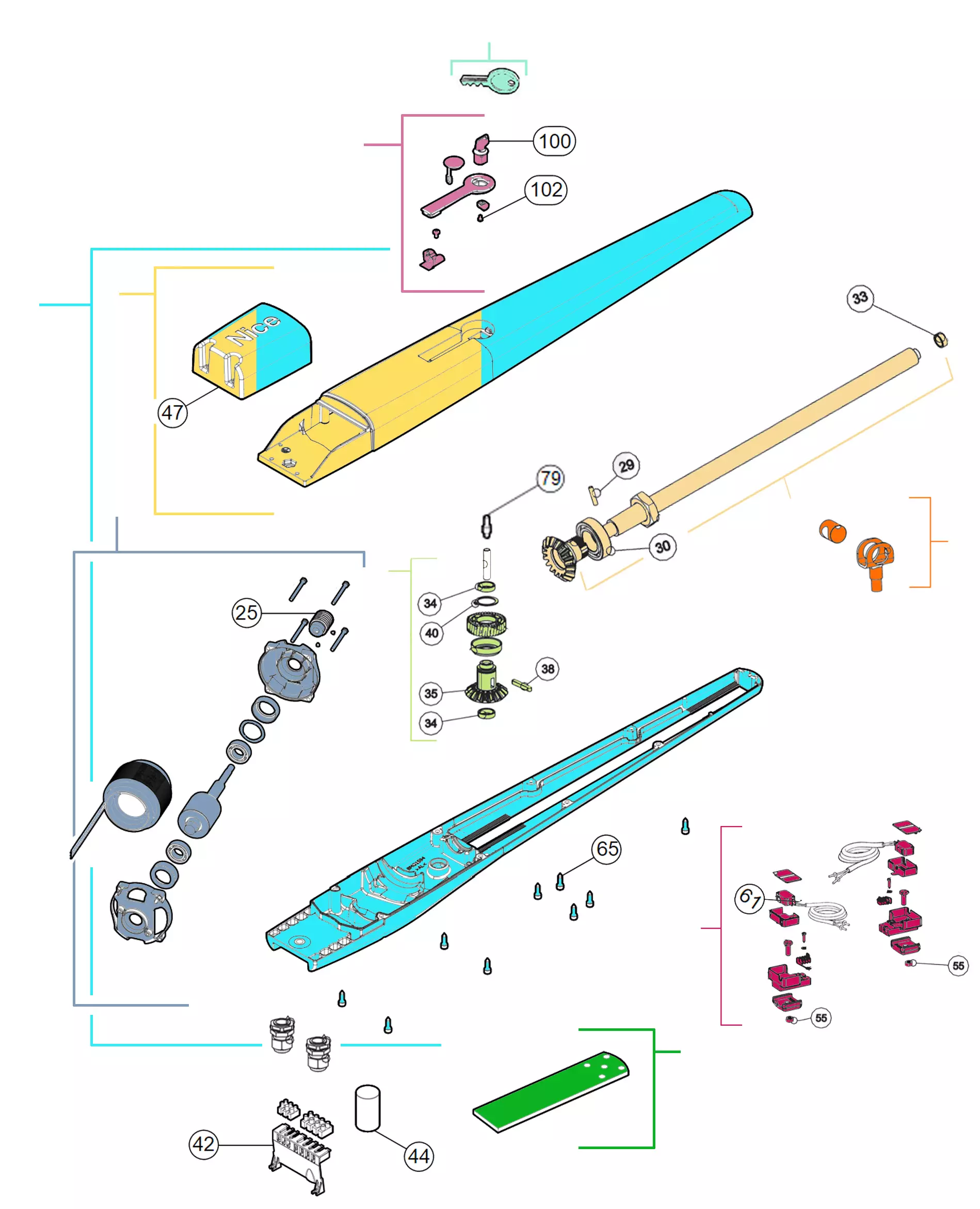 Сервисные запчасти, схема проезда Nice Nice Toona 4015 (TO4015)