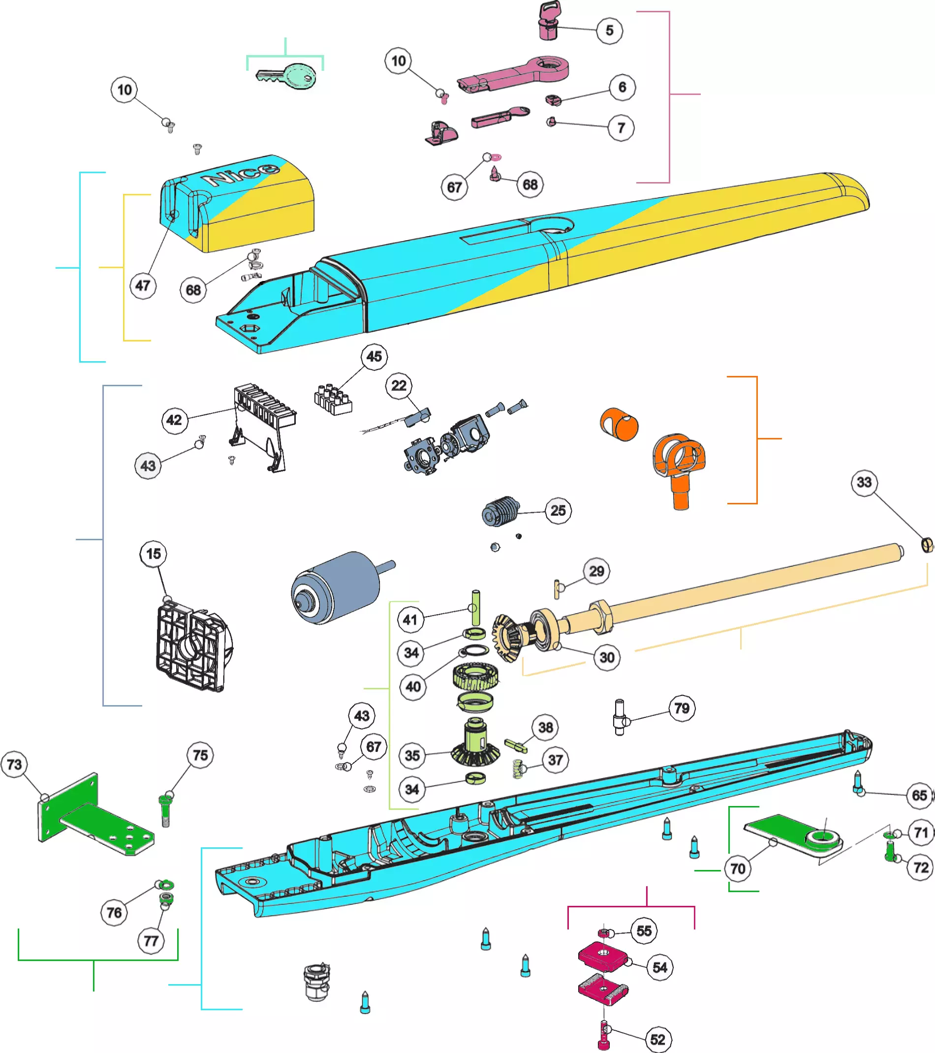 Сервисные запчасти, схема проезда Nice Nice Toona 5024 (TO5024)