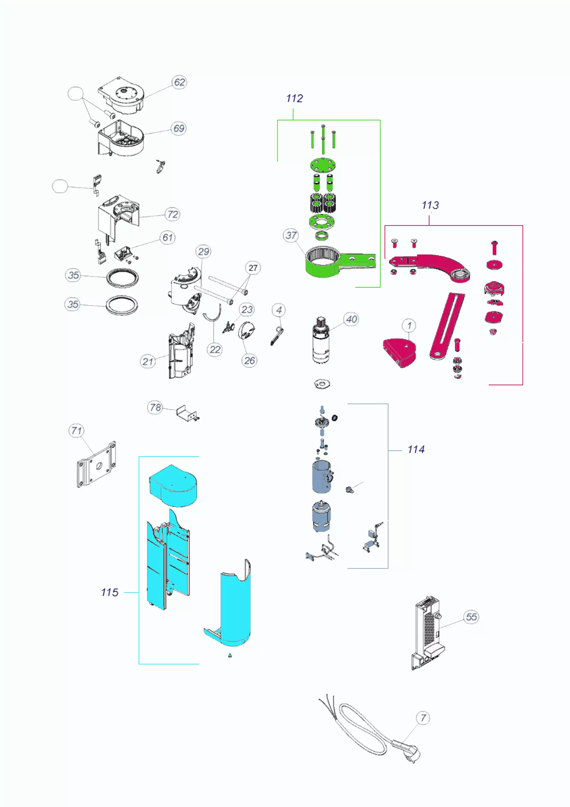 Сервисные запчасти, схема проезда NiceHome NiceHome Alto 100