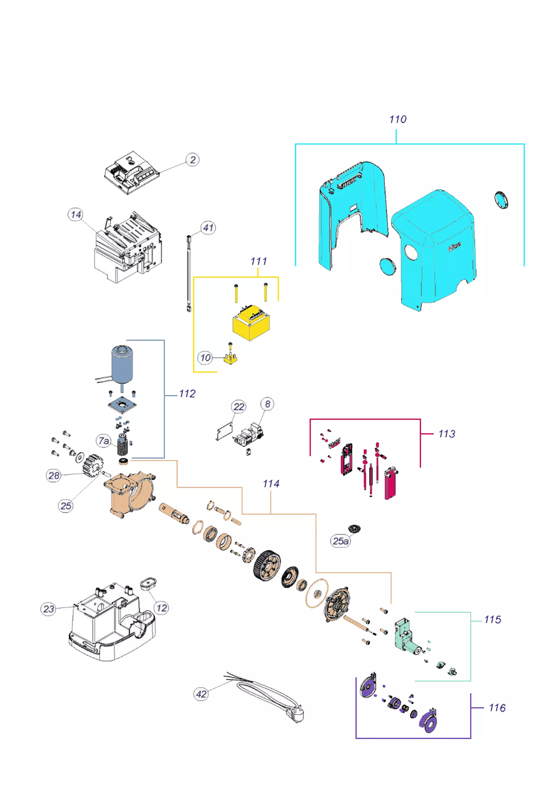 Сервисные запчасти, схема проезда NiceHome NiceHome Filo 400 / 600